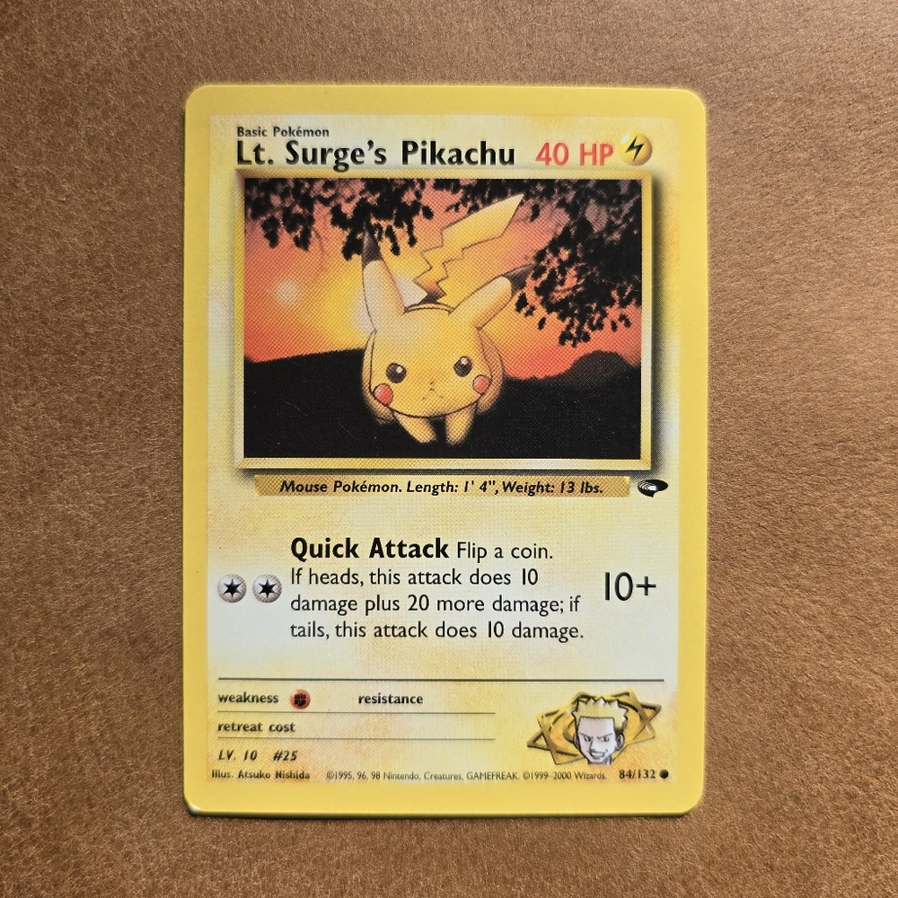 Lt. Surge's Pikachu 84/132 [1st Edition] Pokemon Card Gym Challenge 2000